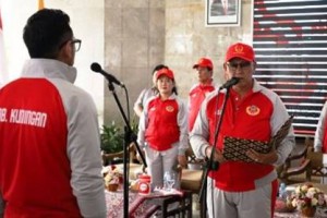 Pengukuhan kontingan Porprov Kabupaten Kuningan.